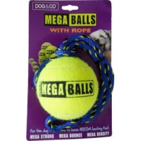 Dog & Co Mega Ball With Rope 4" Hem & Boo